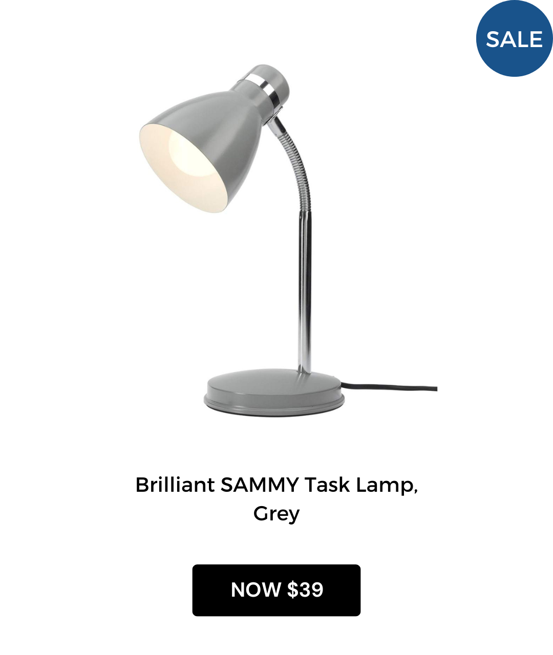 Brilliant SAMMY Task Lamp, Grey